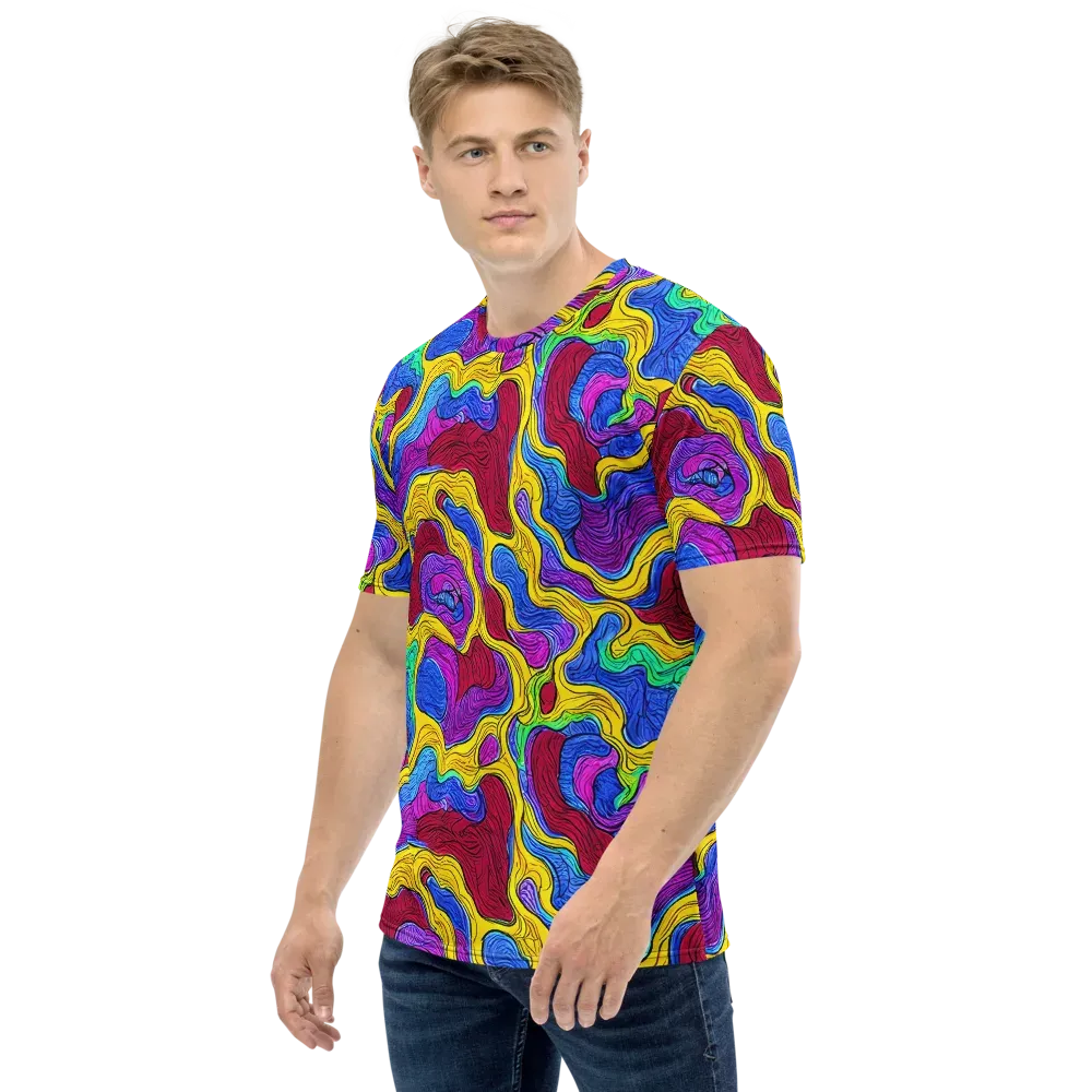 Neon Oceanic on Men's Crew Neck T-Shirt — Left