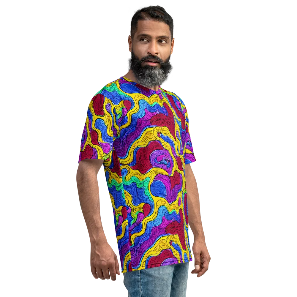 Neon Oceanic on Men's Crew Neck T-Shirt — Right