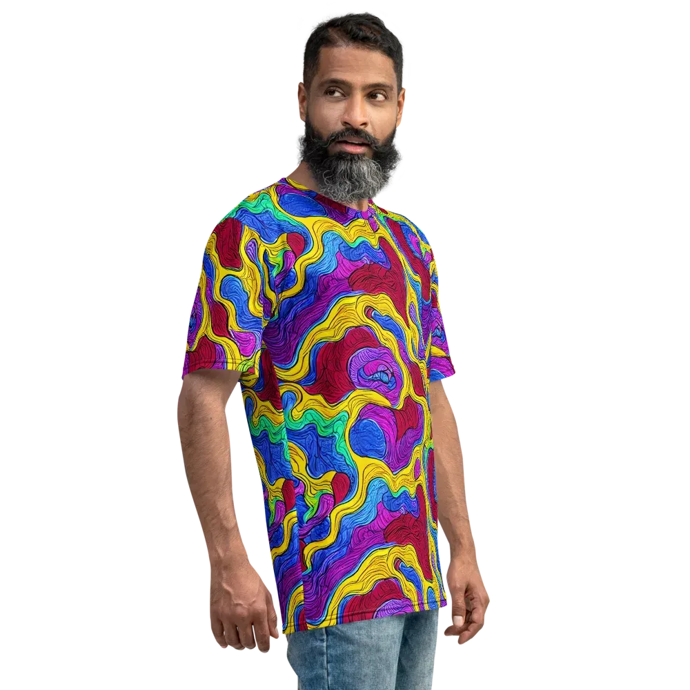 Neon Oceanic on Men's Crew Neck T-Shirt — Right