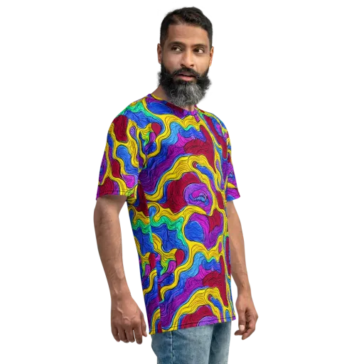 Neon Oceanic on a Men's Crew Neck T-Shirt