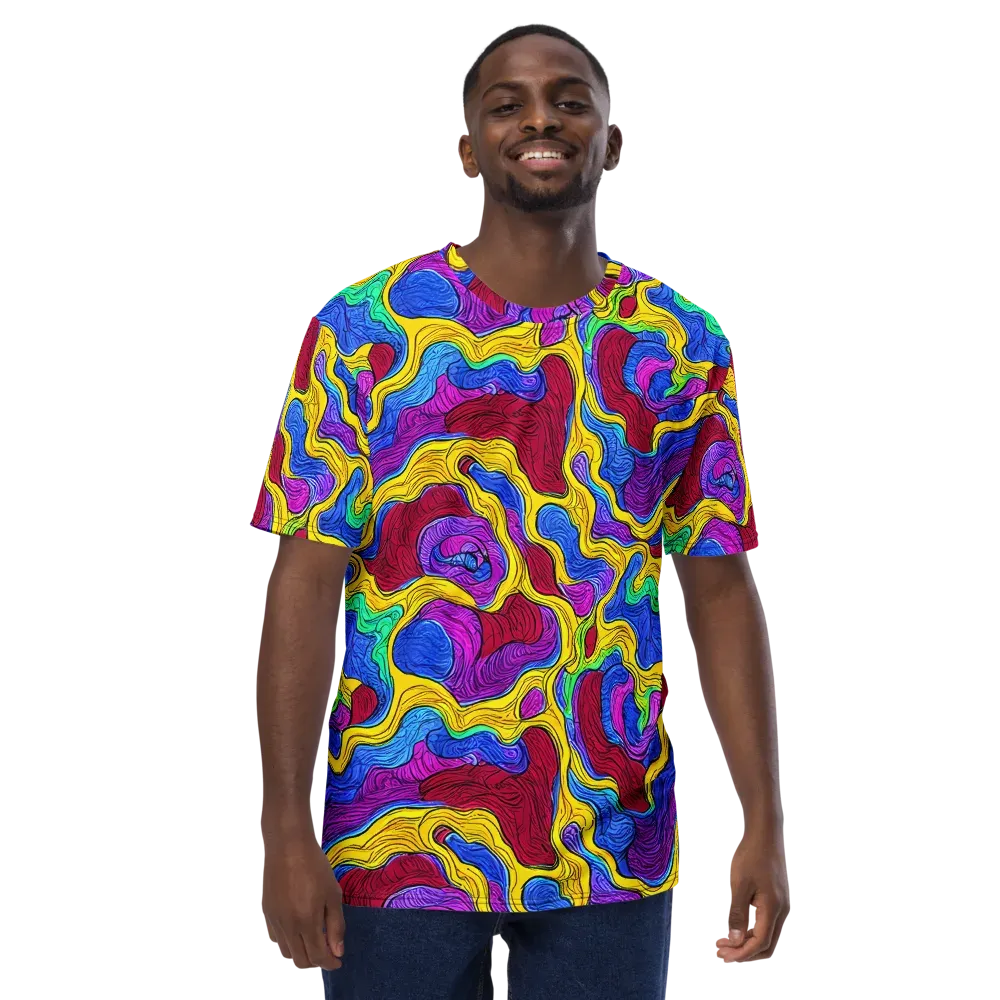 Neon Oceanic on Men's Crew Neck T-Shirt — Front
