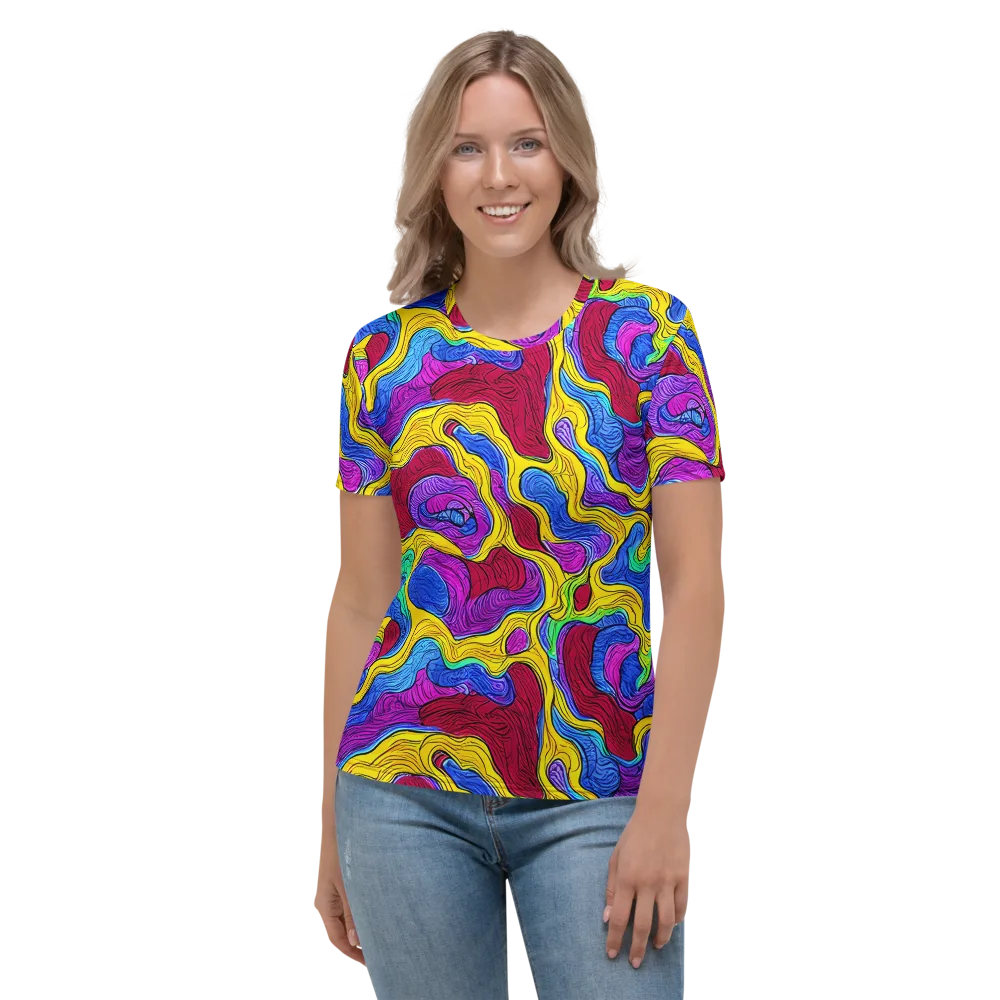 Neon Oceanic on Women's Crew Neck T-Shirt — Front