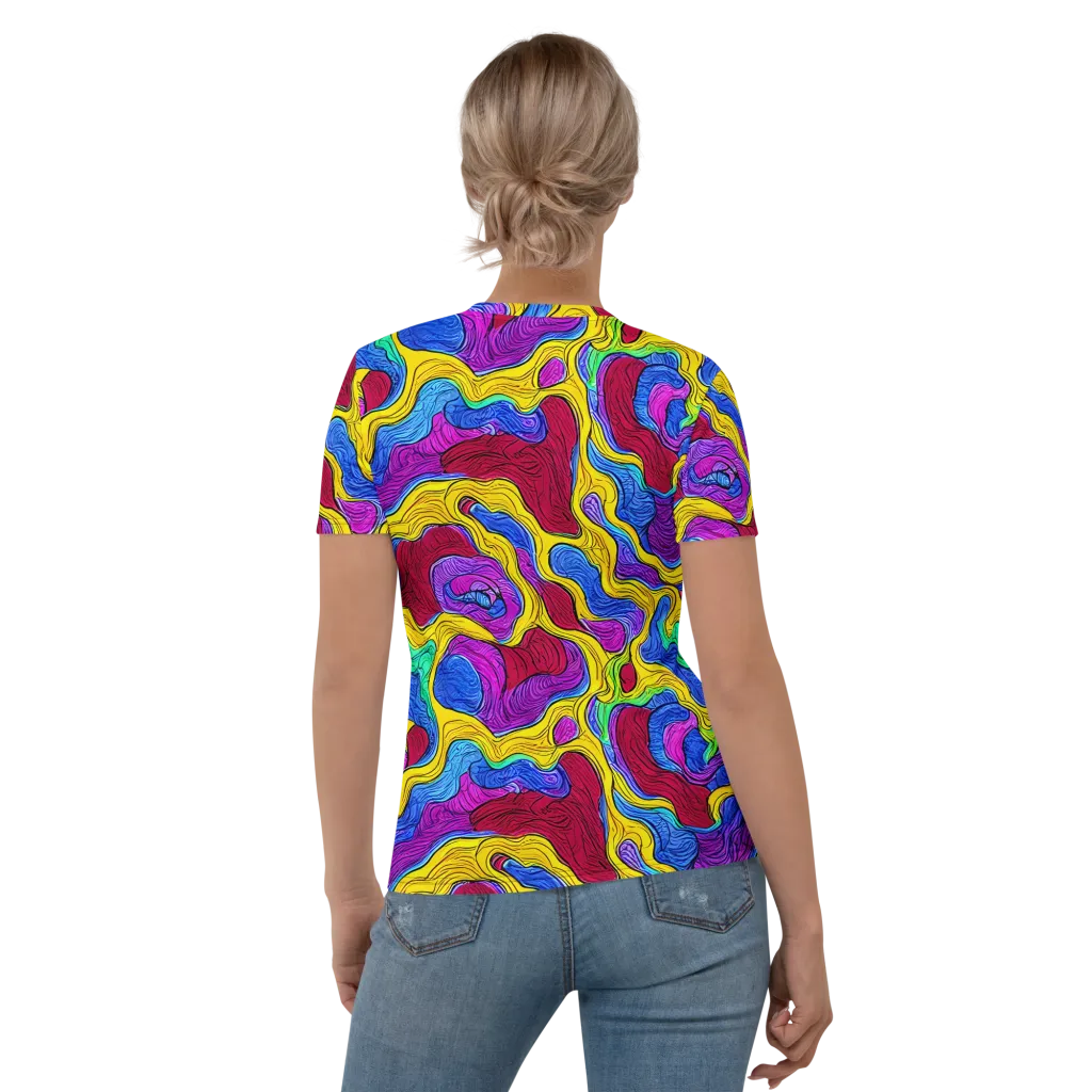 Neon Oceanic on Women's Crew Neck T-Shirt — Back
