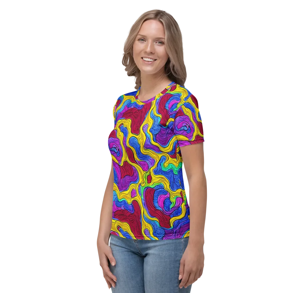 Neon Oceanic on Women's Crew Neck T-Shirt — Left