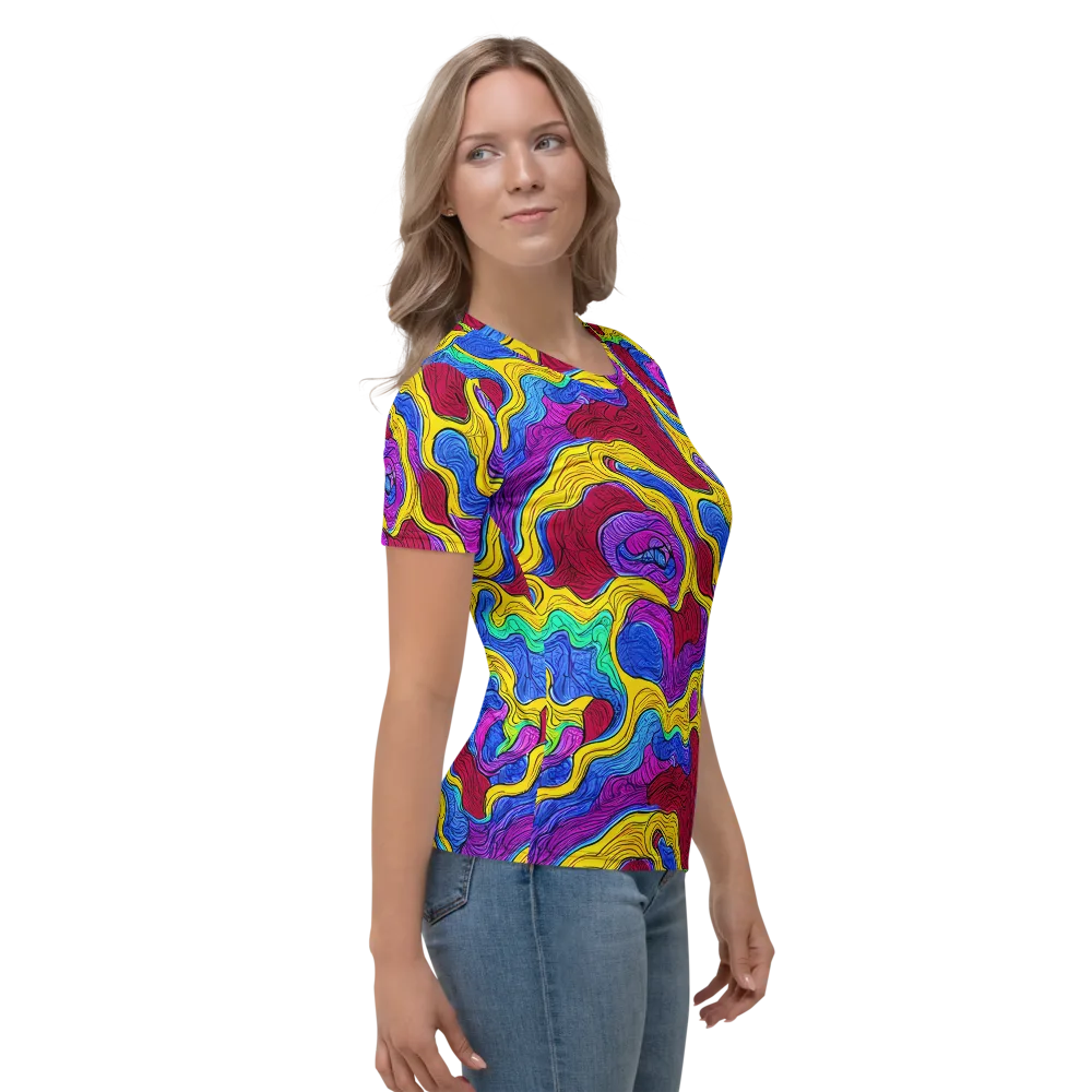 Neon Oceanic on Women's Crew Neck T-Shirt — Right