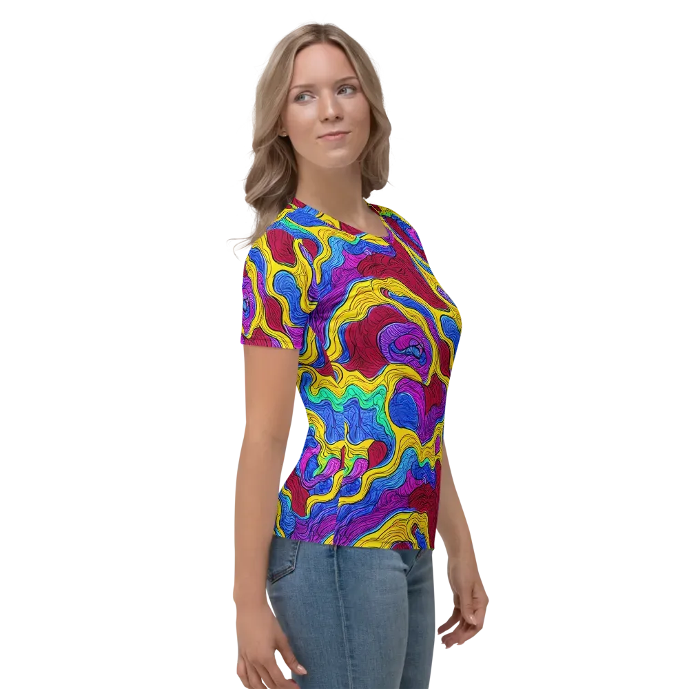 Neon Oceanic on Women's Crew Neck T-Shirt — Right