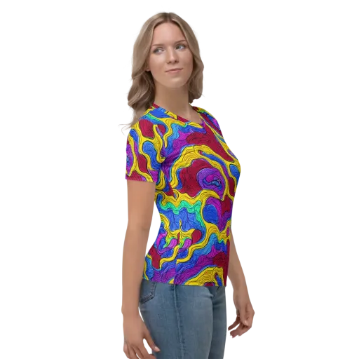 Neon Oceanic on a Women's Crew Neck T-Shirt