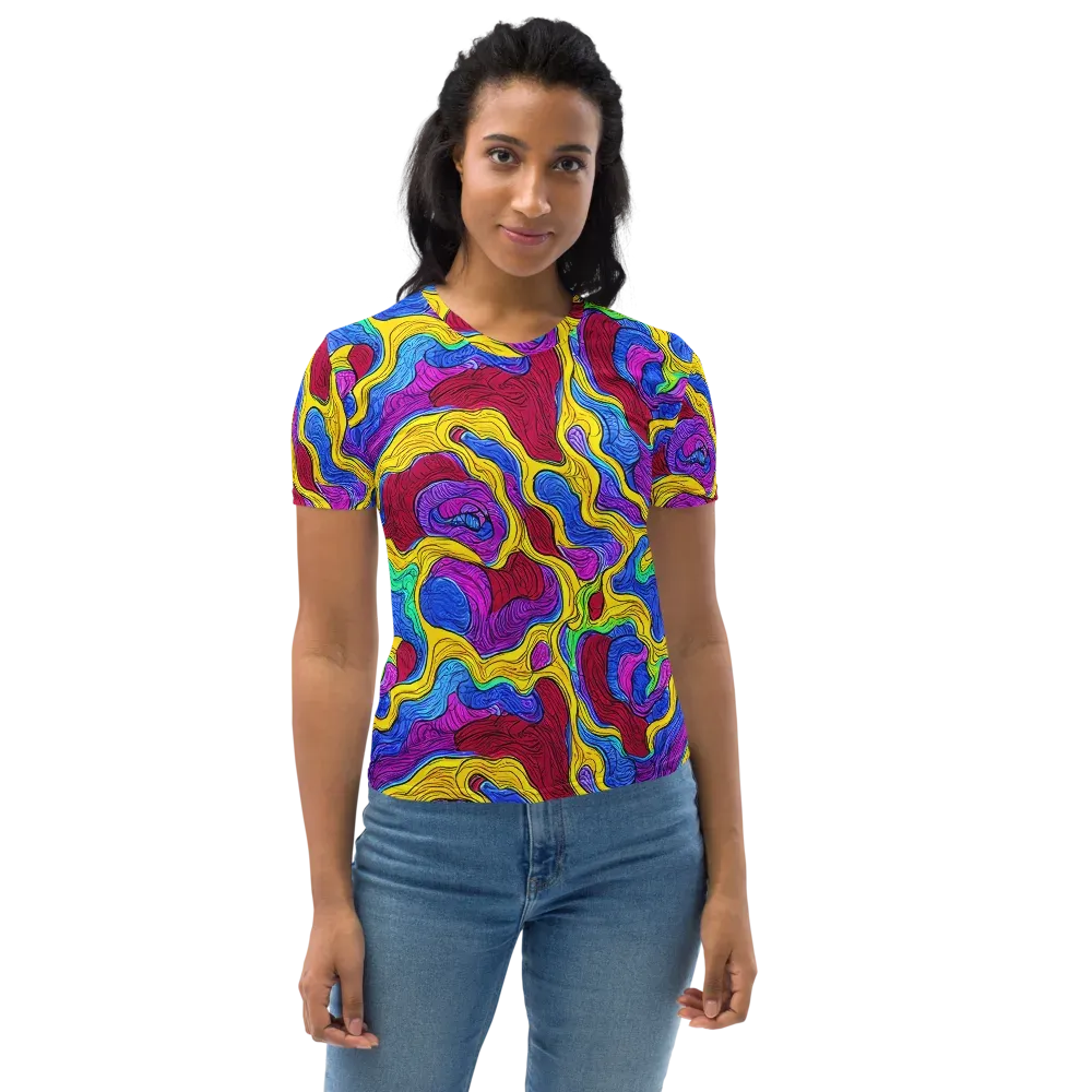 Neon Oceanic on Women's Crew Neck T-Shirt — Front