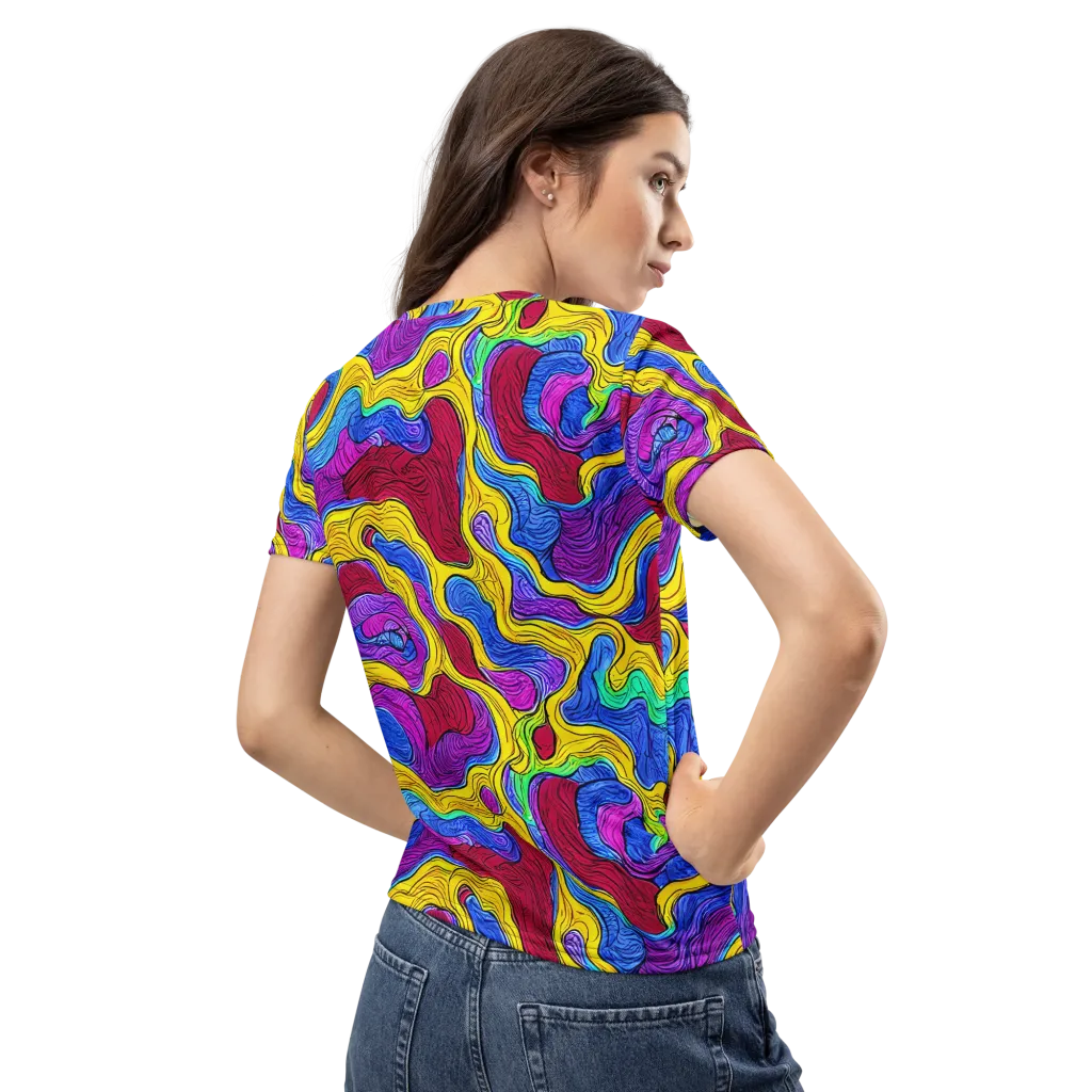 Neon Oceanic on Women's Crew Neck T-Shirt — Back