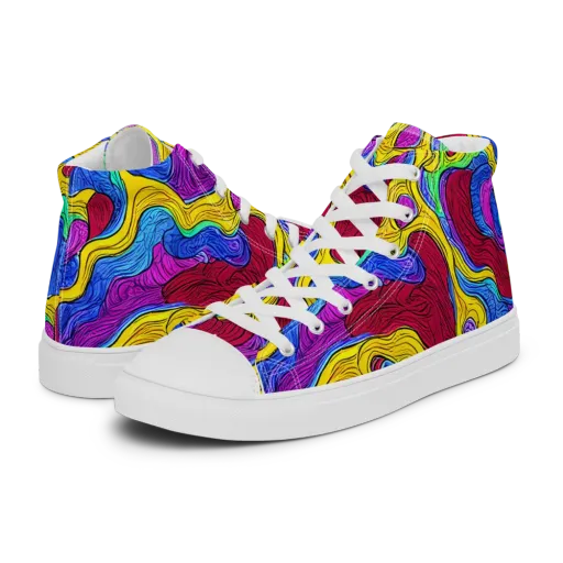 Neon Oceanic on a Women's High Top Canvas Shoes