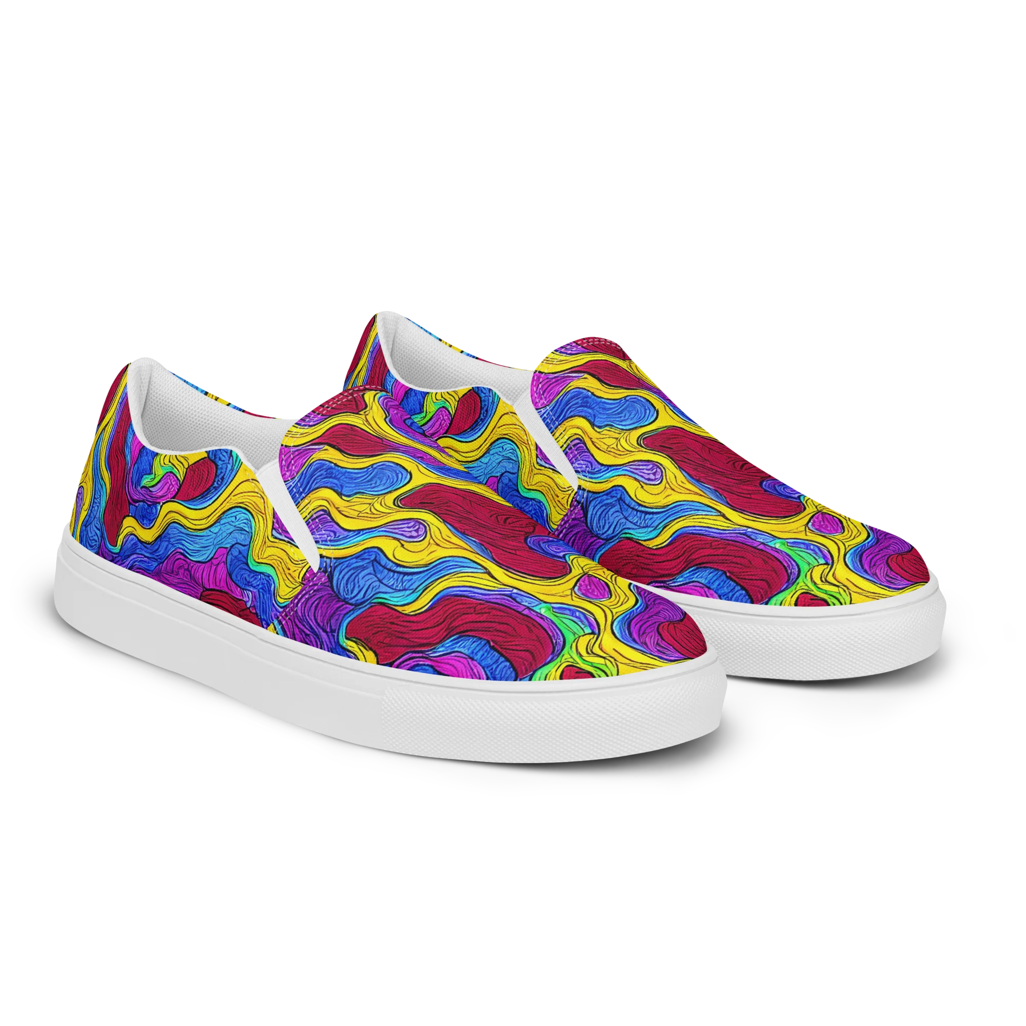Neon Oceanic on Men's Slip-On Canvas Shoes — Right Front