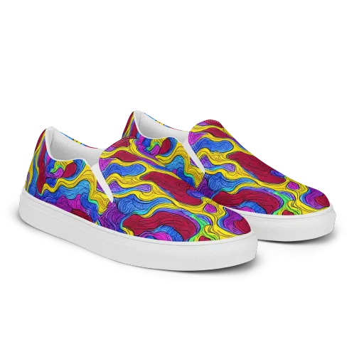 Neon Oceanic on a Men's Slip-On Canvas Shoes