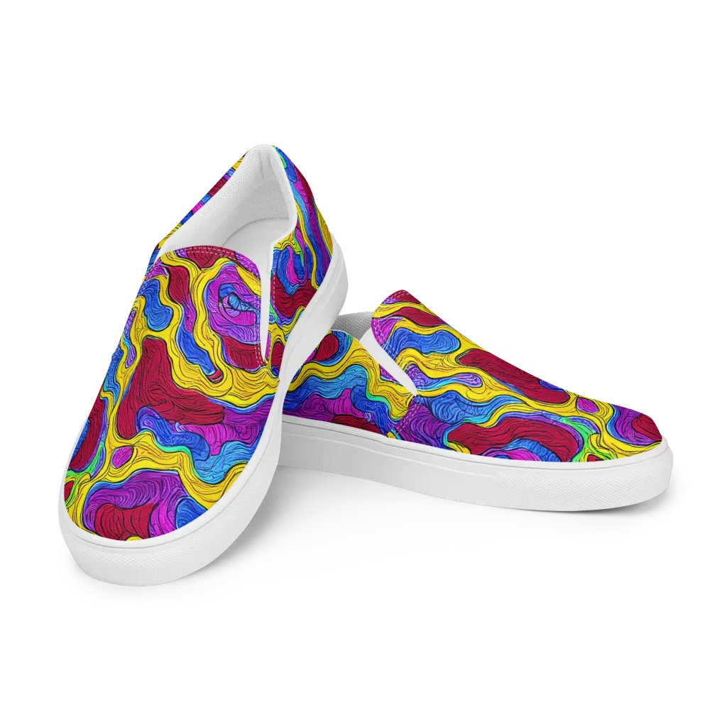Neon Oceanic on Men's Slip-On Canvas Shoes — Left Front