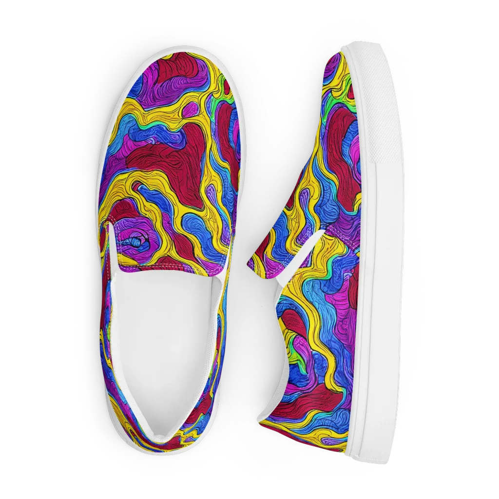 Neon Oceanic on Men's Slip-On Canvas Shoes — Front