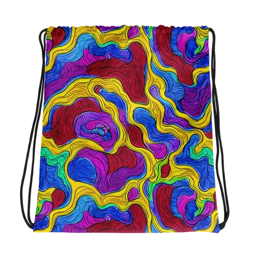 Neon Oceanic on a Drawstring Bag
