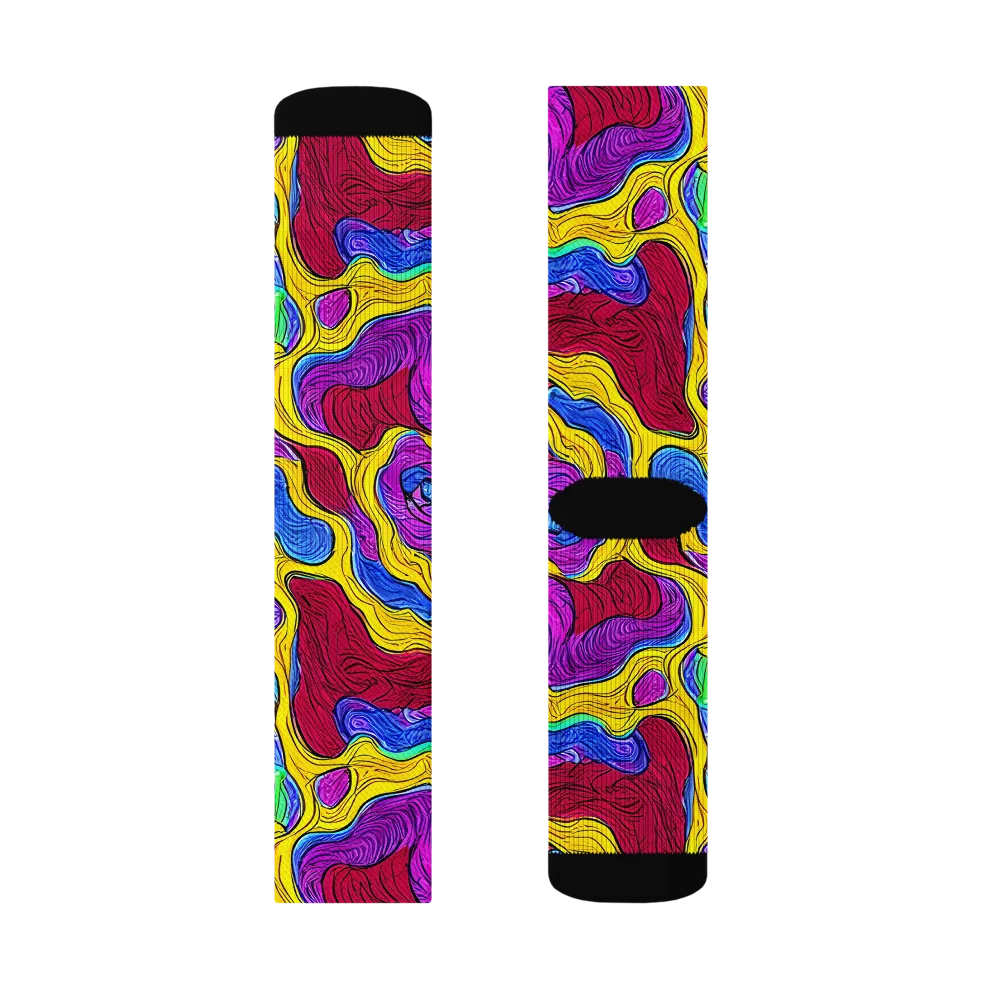 Neon Oceanic on Socks — Left Sock