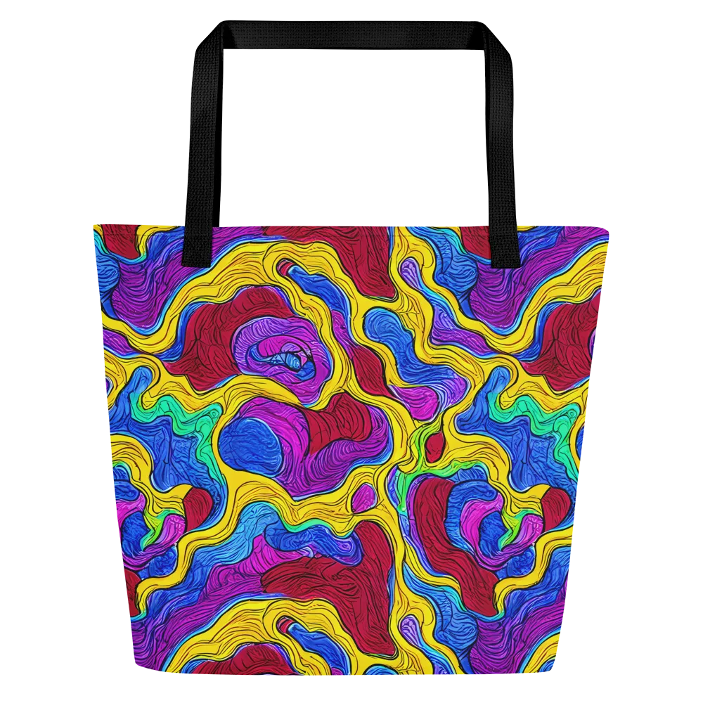 Neon Oceanic on Large Tote Bag W/ Pocket — Front