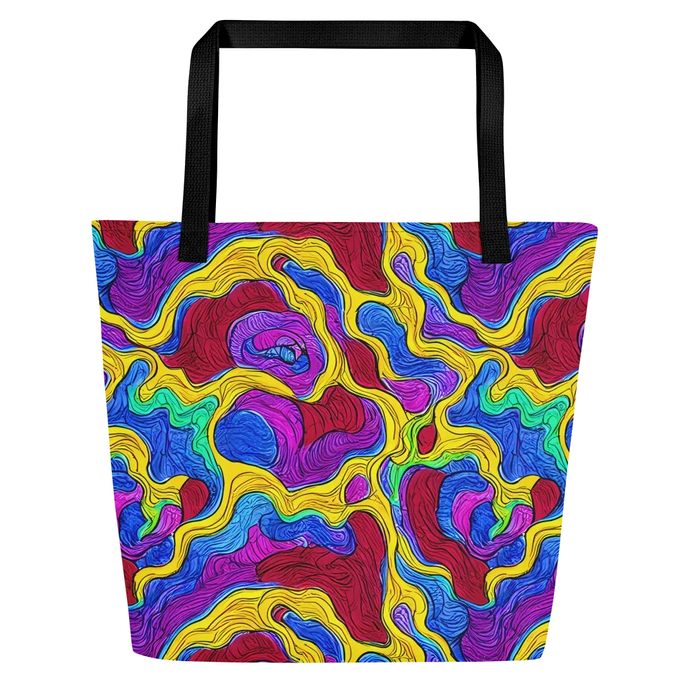 Neon Oceanic on Large Tote Bag W/ Pocket — Front