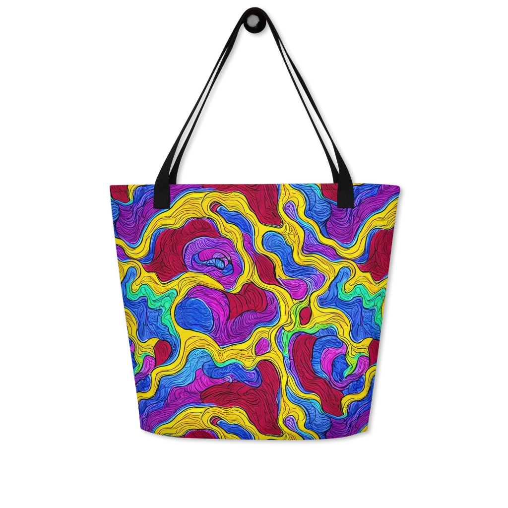 Neon Oceanic on Large Tote Bag W/ Pocket — Front