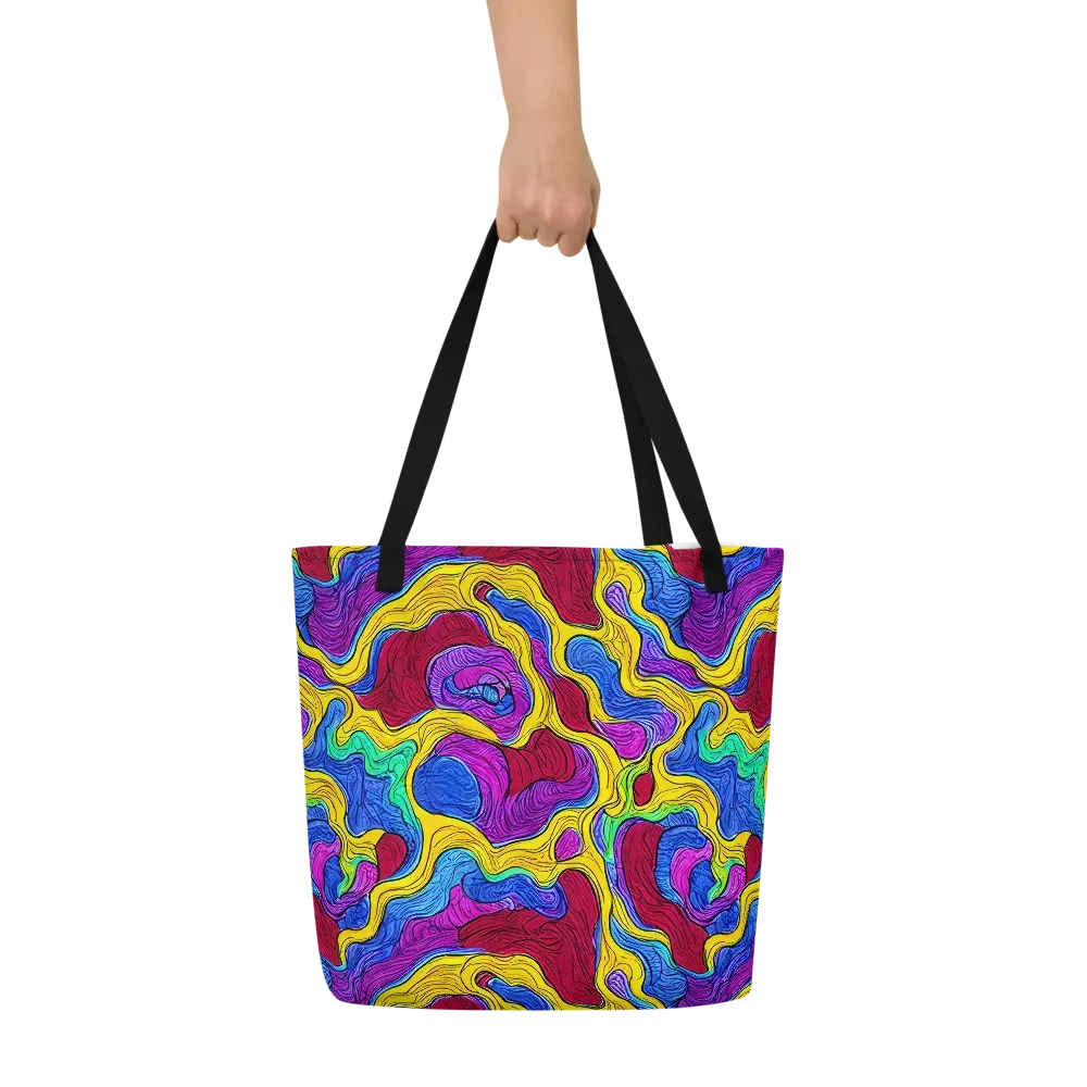 Neon Oceanic on Large Tote Bag W/ Pocket — Front