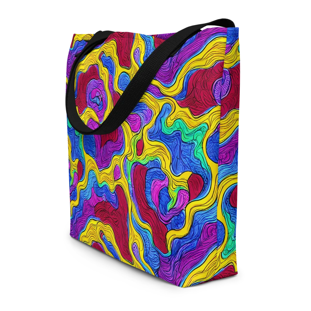 Neon Oceanic on Large Tote Bag W/ Pocket — Front