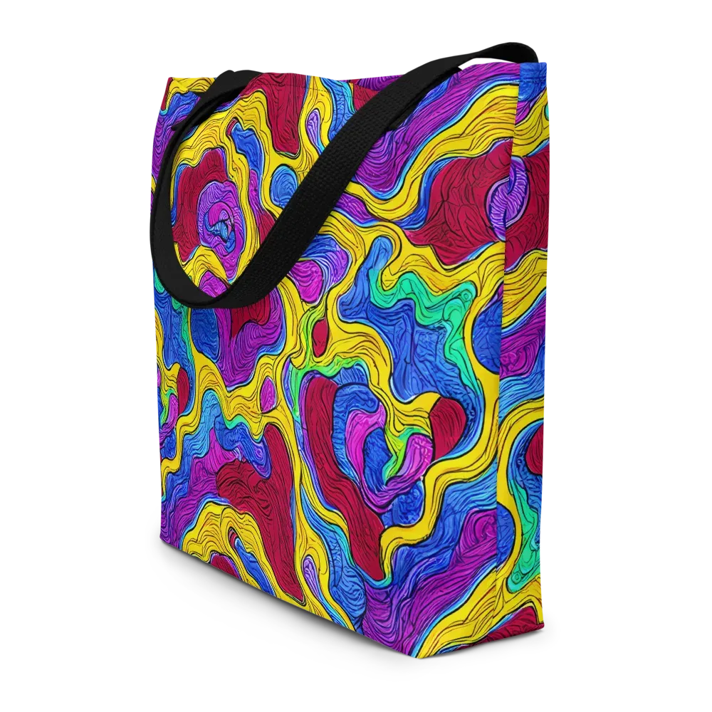 Neon Oceanic on Large Tote Bag W/ Pocket — Front