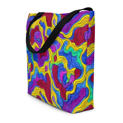 Neon Oceanic on a Large Tote Bag W/ Pocket