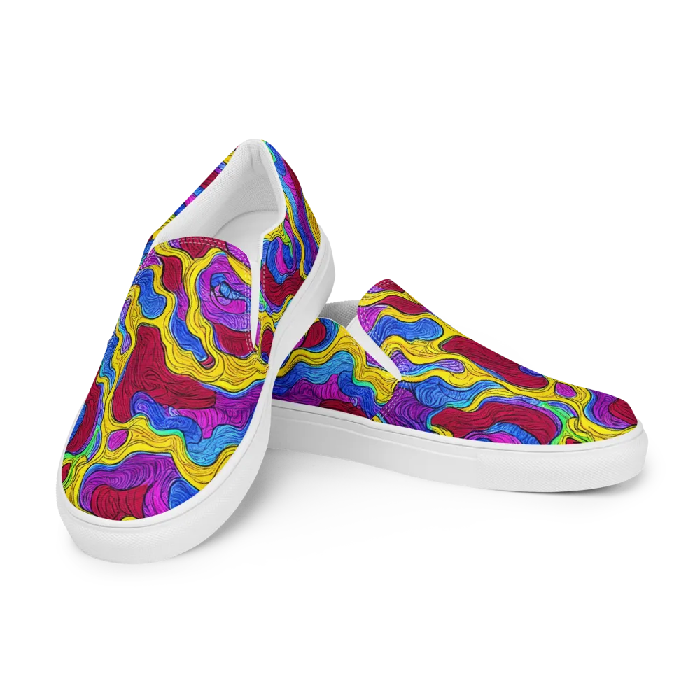 Neon Oceanic on Women's Slip-On Canvas Shoes — Left Front