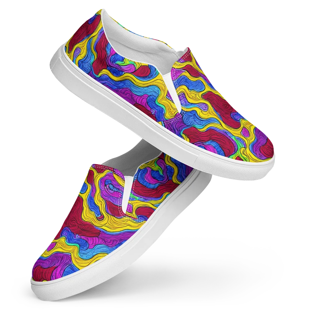 Neon Oceanic on Women's Slip-On Canvas Shoes — Front