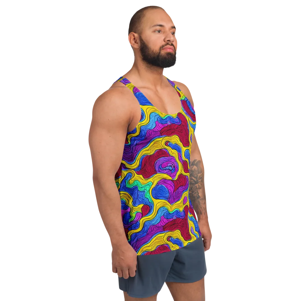 Neon Oceanic on Men's Tank Top — Right Front