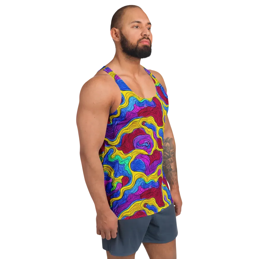 Neon Oceanic on Men's Tank Top — Right Front