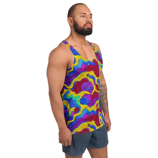 Neon Oceanic on a Men's Tank Top