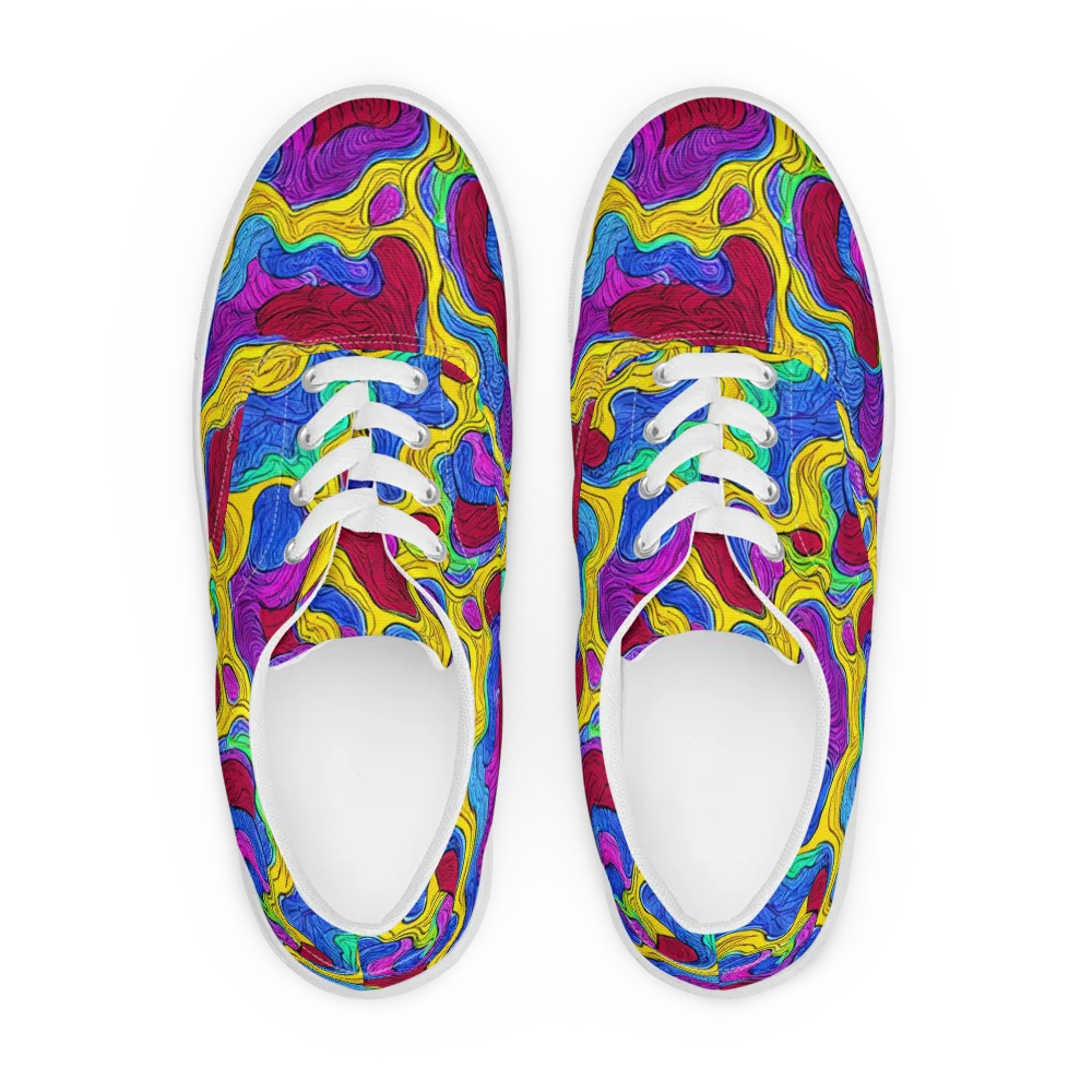 Neon Oceanic on Men's Lace-Up Canvas Shoes — Front