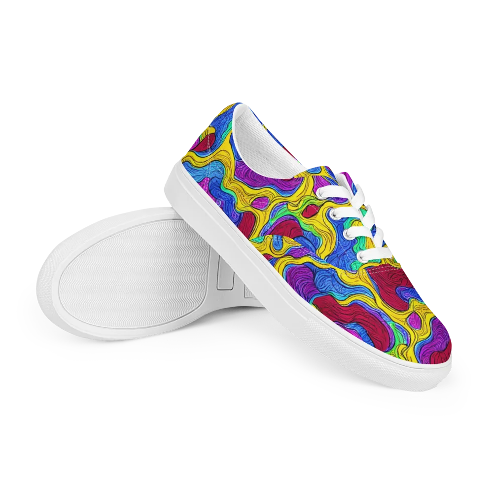 Neon Oceanic on Men's Lace-Up Canvas Shoes — Right Front