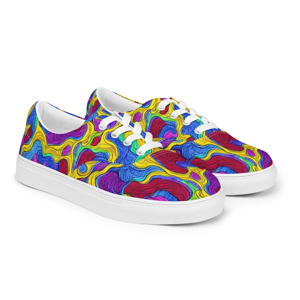 Neon Oceanic on Men's Lace-Up Canvas Shoes — Right Front