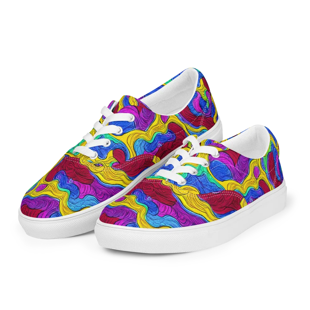 Neon Oceanic on Men's Lace-Up Canvas Shoes — Left Front