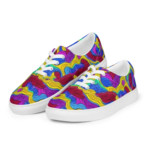 Neon Oceanic on a Men's Lace-Up Canvas Shoes