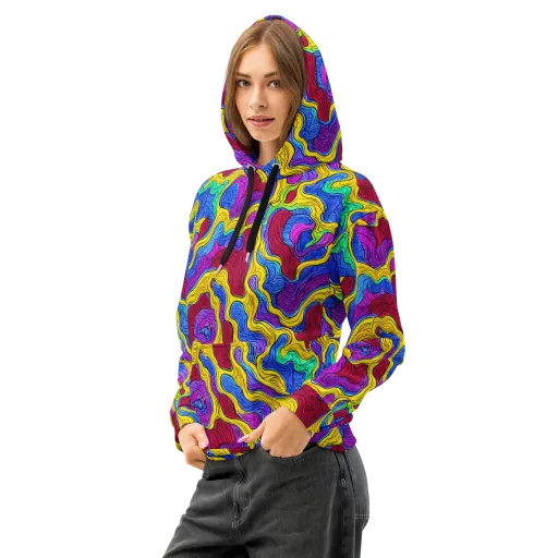 Neon Oceanic on a Cotton Hoodie