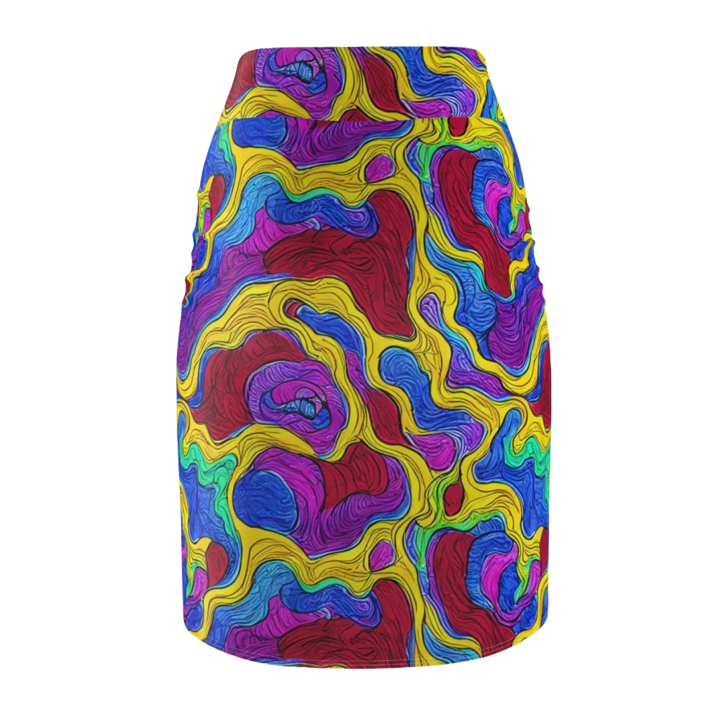Neon Oceanic on Pencil Skirt — Back