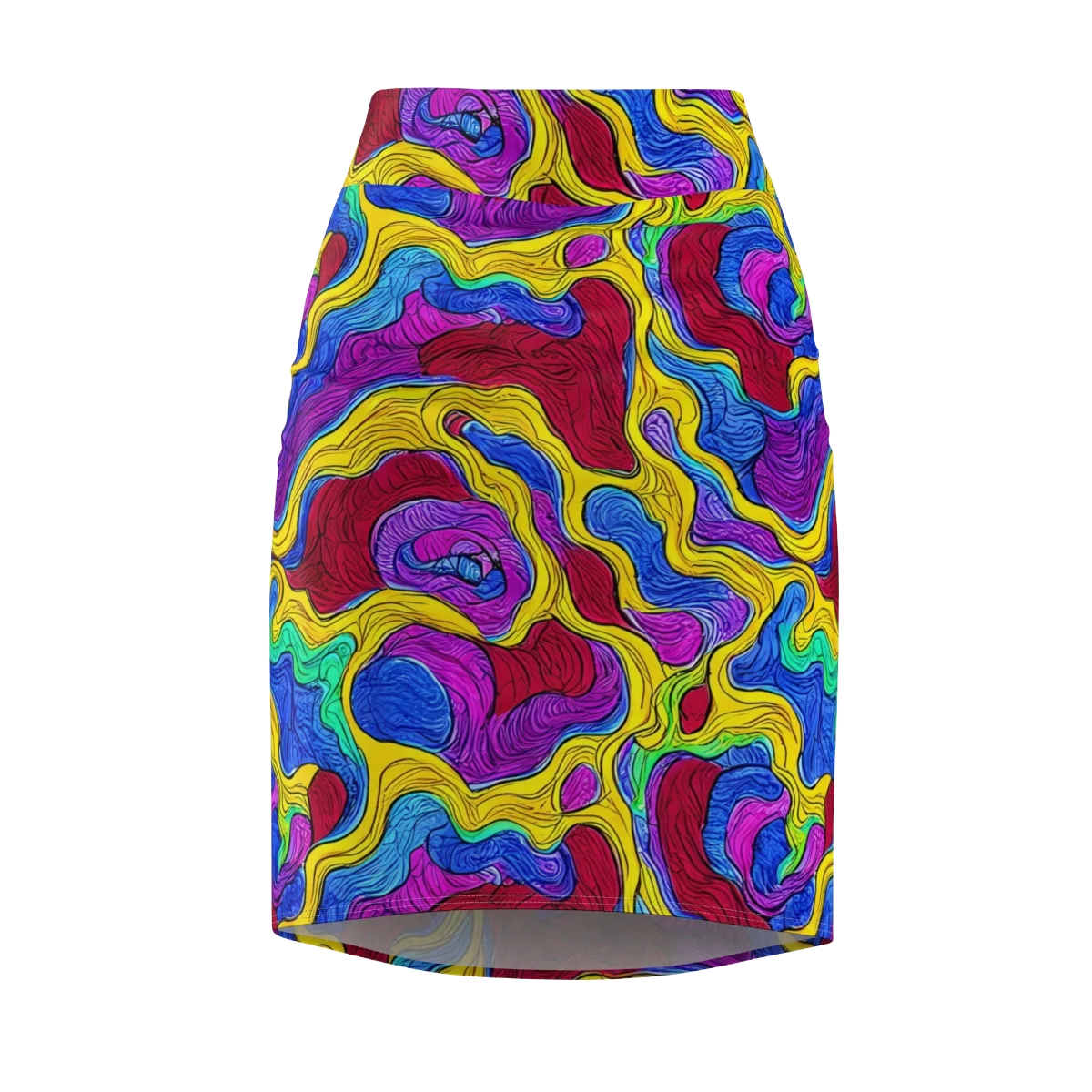 Neon Oceanic on Pencil Skirt — Front