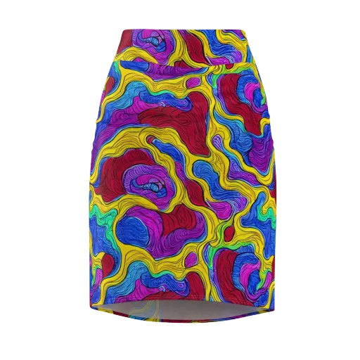 Neon Oceanic on a Pencil Skirt
