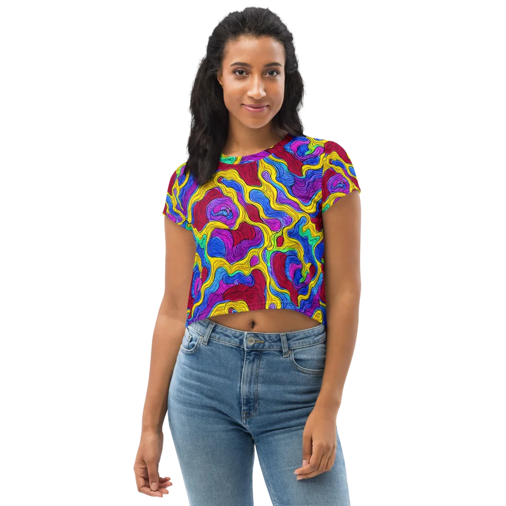 Neon Oceanic on Crop Tee — Front