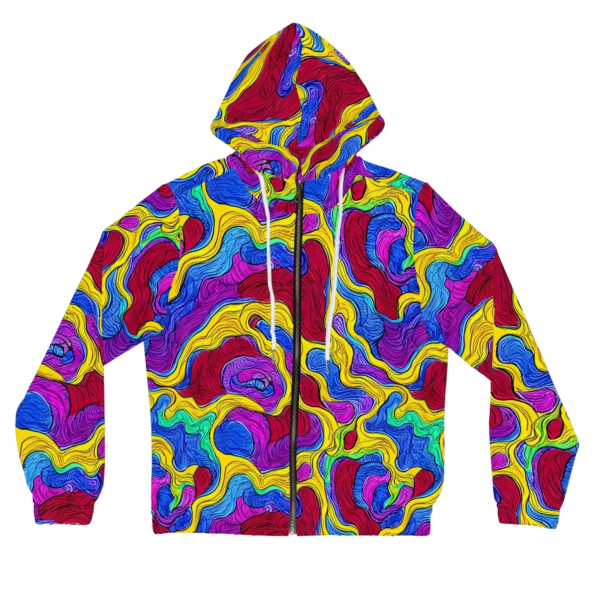 Neon Oceanic on Women's Full-Zip Hoodie — Front