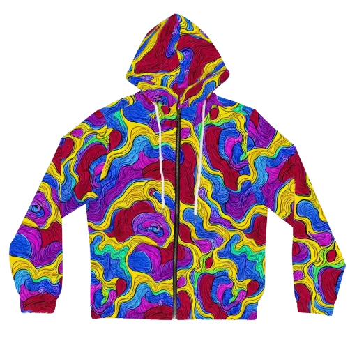 Neon Oceanic on a Women's Full-Zip Hoodie