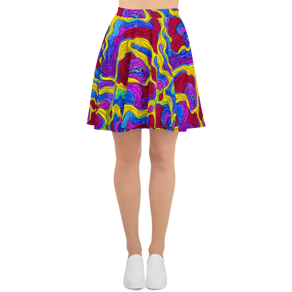 Neon Oceanic on Skater Skirt — Front