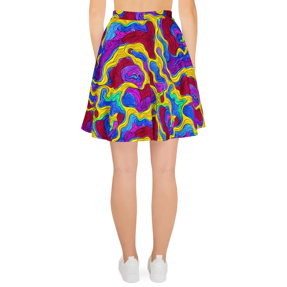 Neon Oceanic on Skater Skirt — Back