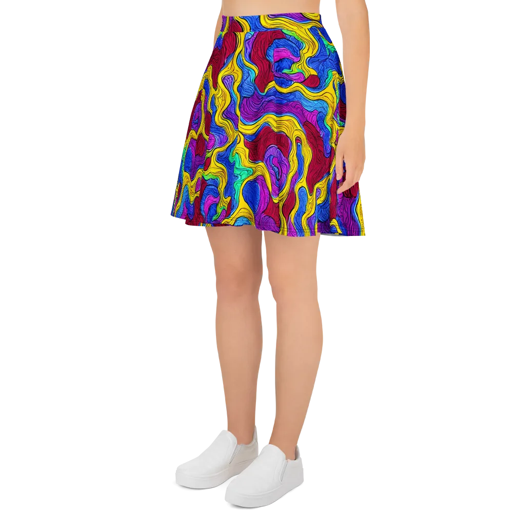 Neon Oceanic on Skater Skirt — Left