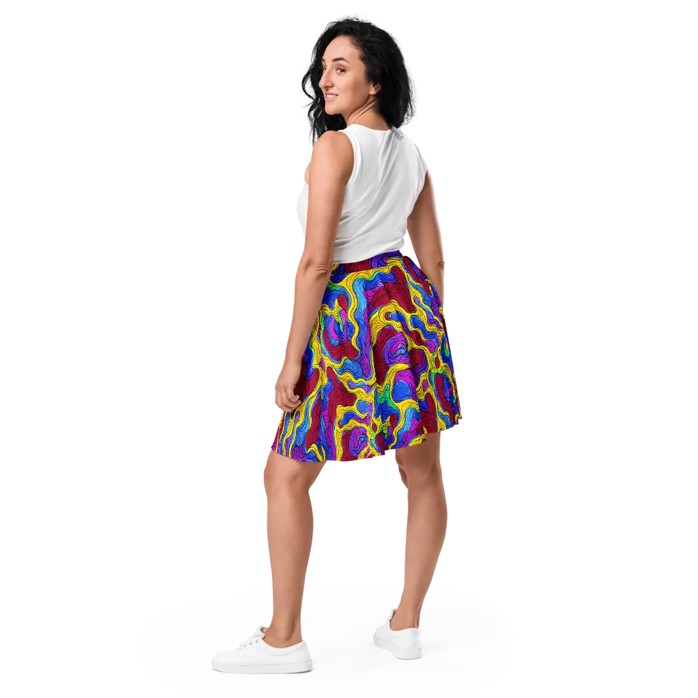 Neon Oceanic on Skater Skirt — Back