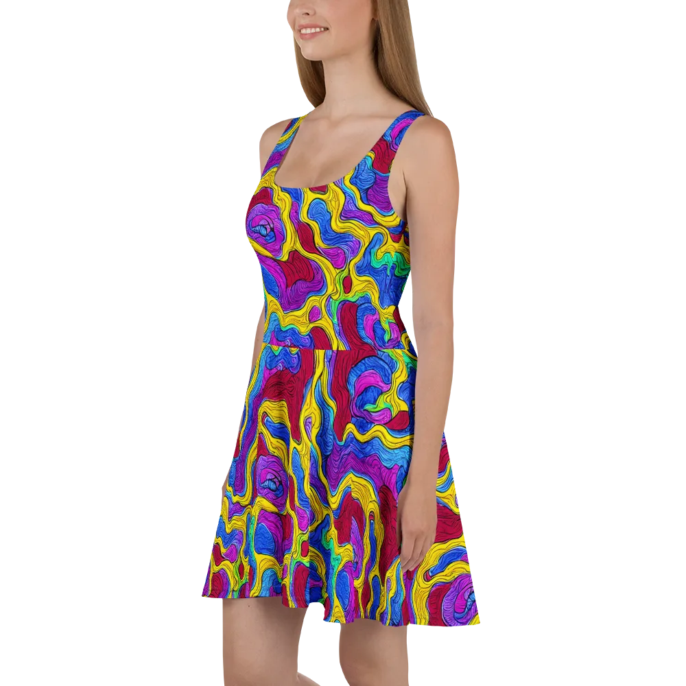 Neon Oceanic on Skater Dress — Left