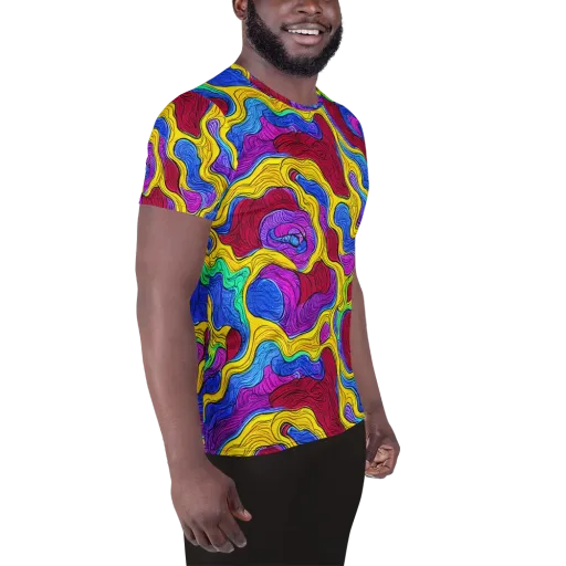 Neon Oceanic on a Men's Athletic T-Shirt